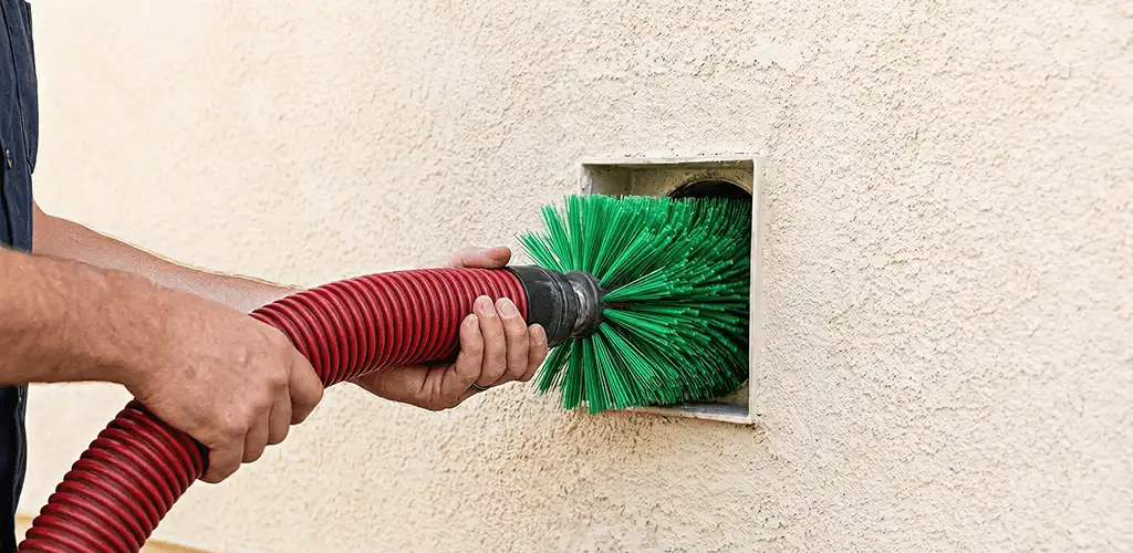 Air duct cleaning brush removing debris from a vent opening in Cape Coral, FL