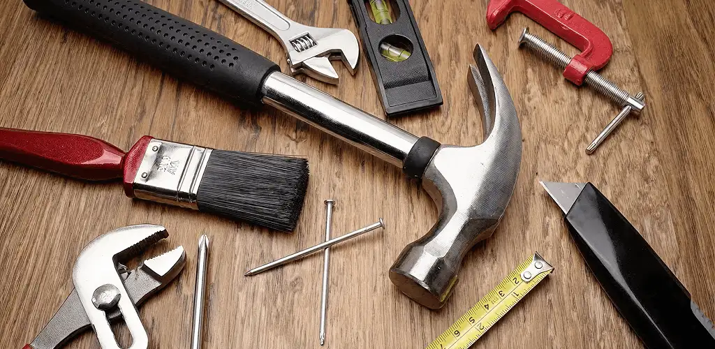 Handyman tools laid out for home repair and maintenance work in Cape Coral, FL