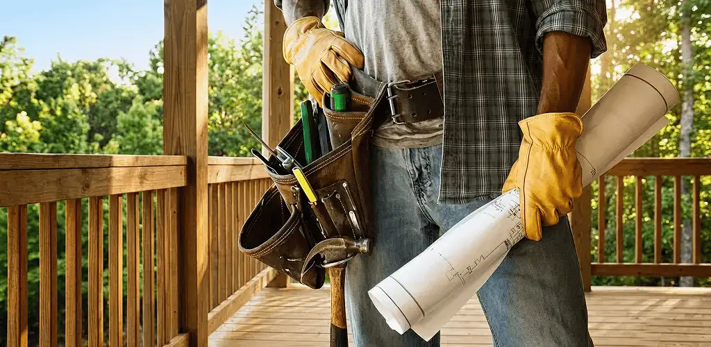 Professional handyman with tool belt ready for home repairs in Cape Coral, FL