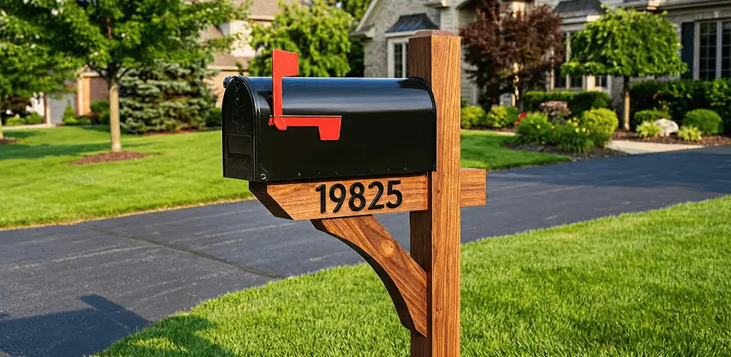 New mailbox installation with post and address number for a home in Cape Coral, FL