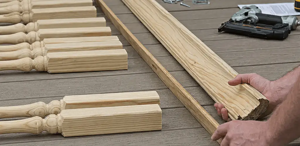 Handrail installation materials and wood components for stair rail work in Cape Coral, FL
