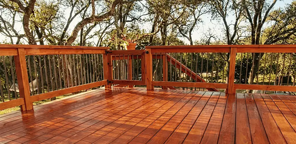 Deck sealing results with a freshly sealed wood deck in Cape Coral, FL